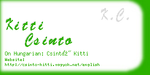 kitti csinto business card